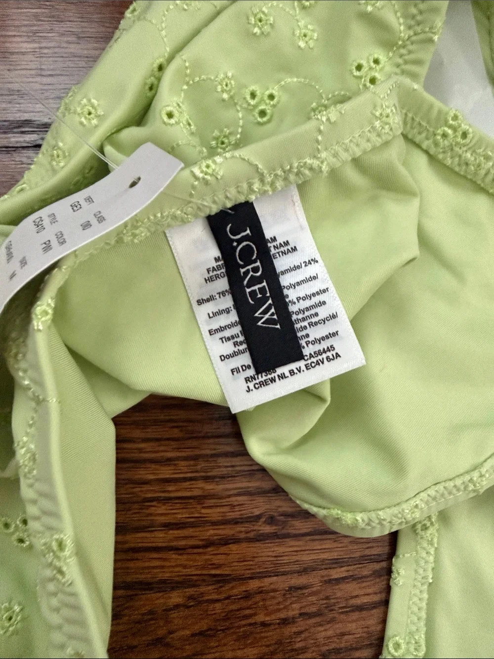 J. Crew Light Lime Eyelet Bikini Bottoms - NWT